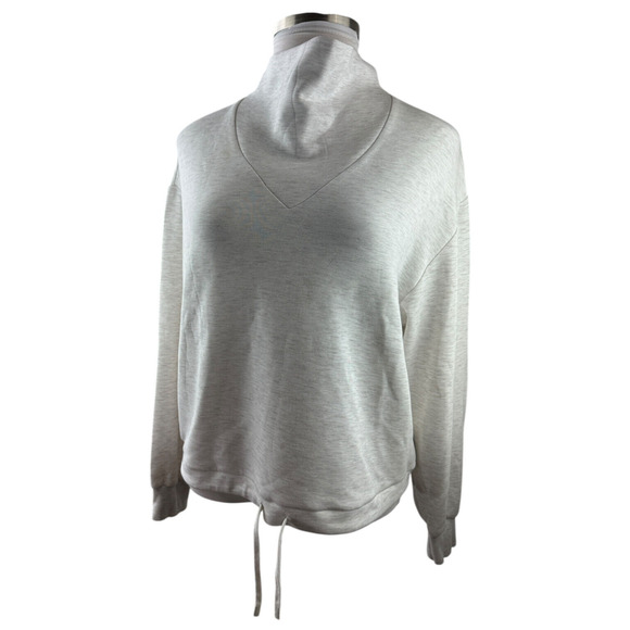 Varley Betsy Sweat Doublesoft Oversized Cowl Neck Sweatshirt Ivory Marl Medium - Picture 9 of 16